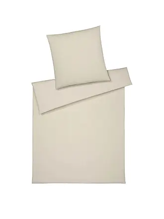 ELEGANTE | Jersey Bettwäsche 70x90cm / 140x200cm CORD Hellgruen | creme